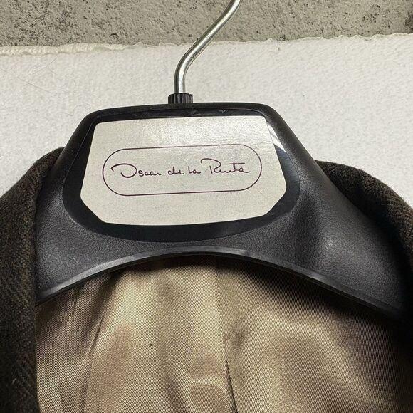 Oscar de la Renta Men's Tailored Wool Blazer Jacket  Brown Tweed Sport Coat VTG - Picture 2 of 9